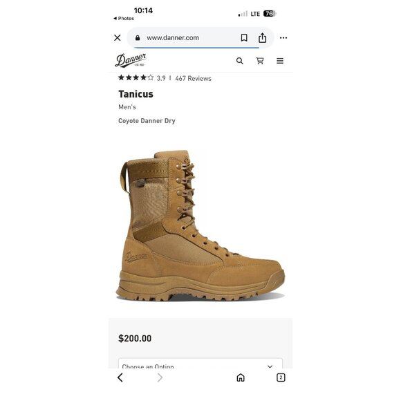Danner Tanicus Coyote Combat Boots – Men’s 8 / Women’s 9 - Picture 2 of 15